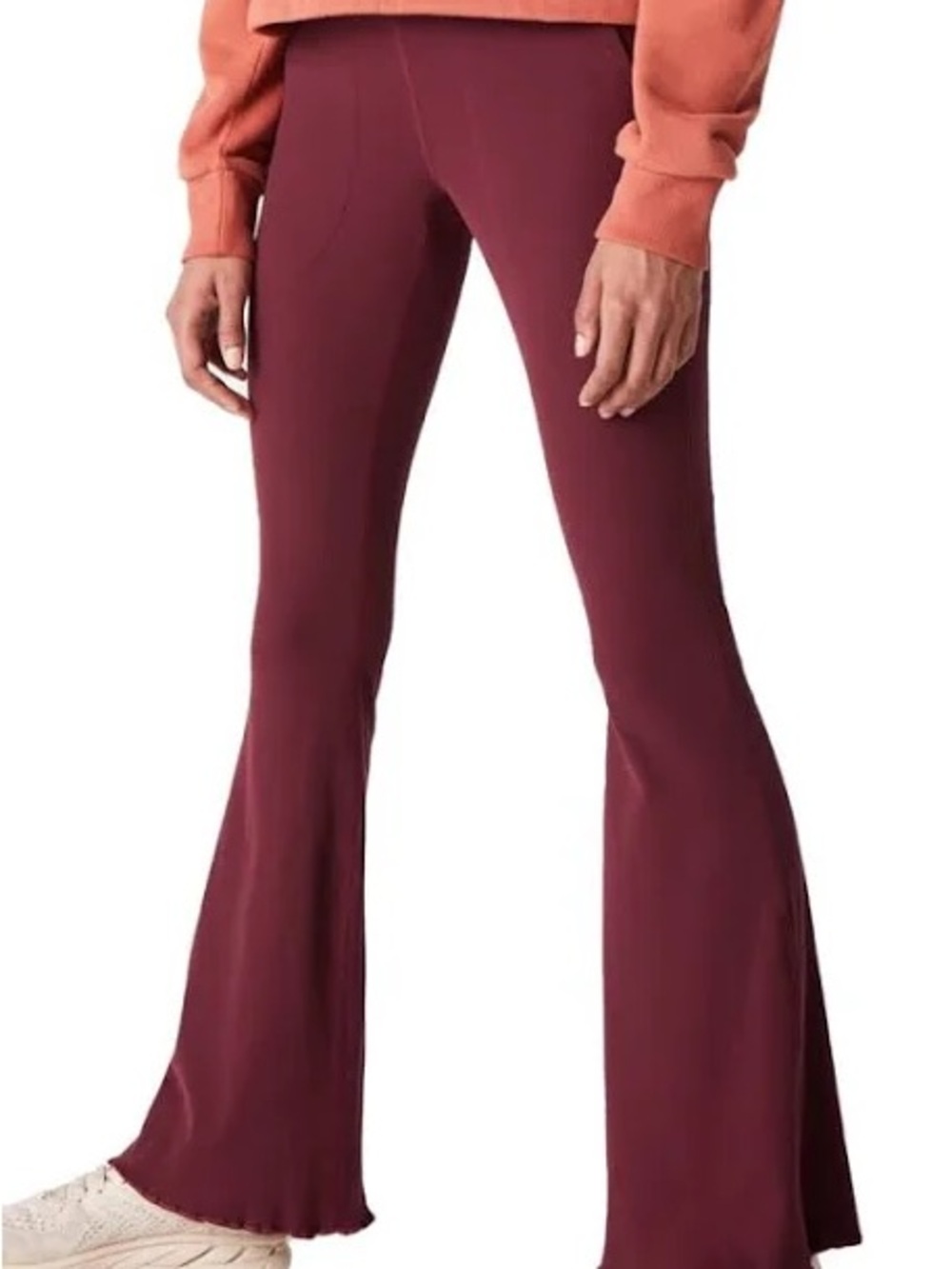 Outdoor Voices Maroon Red Flare Cloud Knit Pants